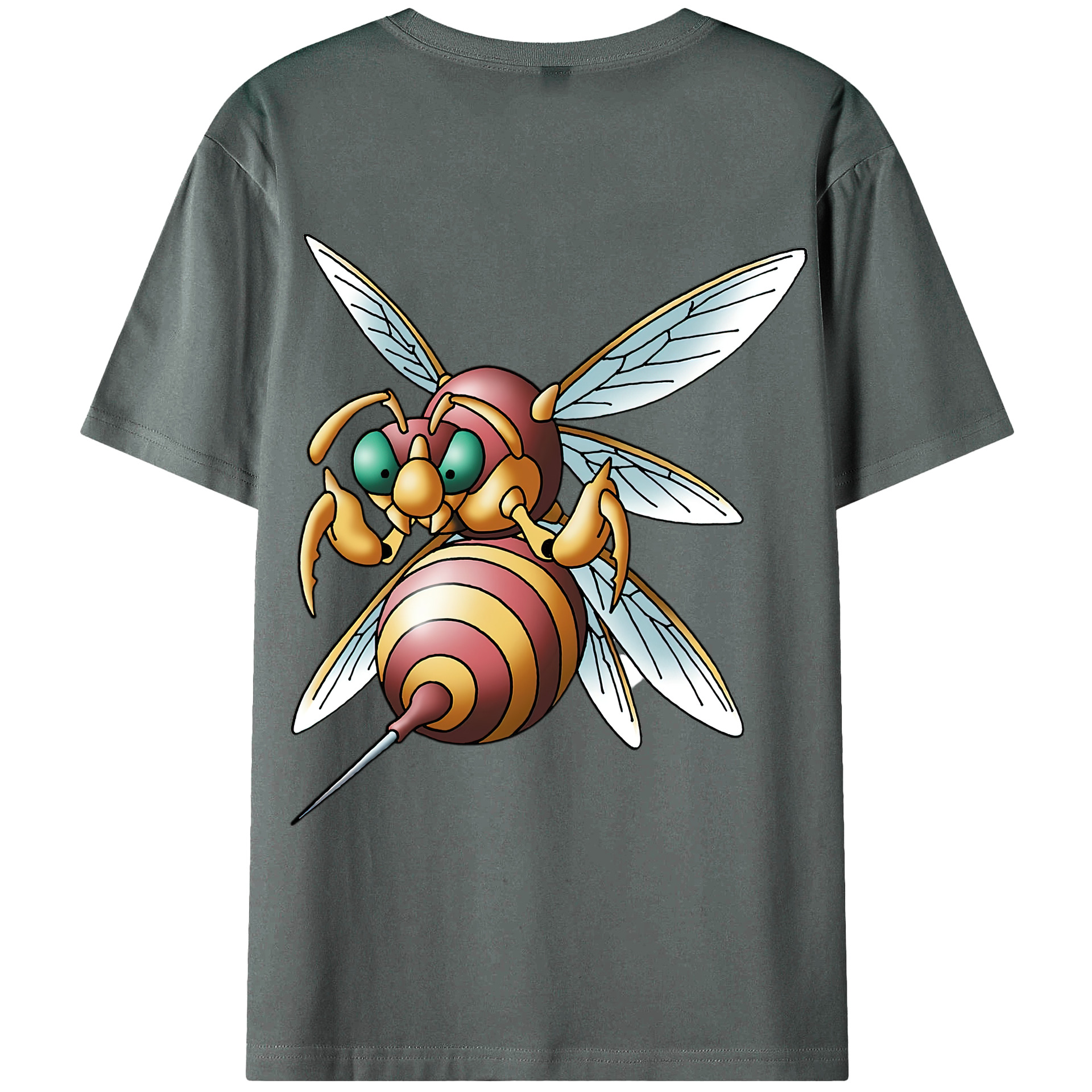 （画像用） ドラゴンクエスト Doragon Kuesuto Dragon Quest 綿100％ メンズ半袖Tシャツ（バックプリント） 通気性